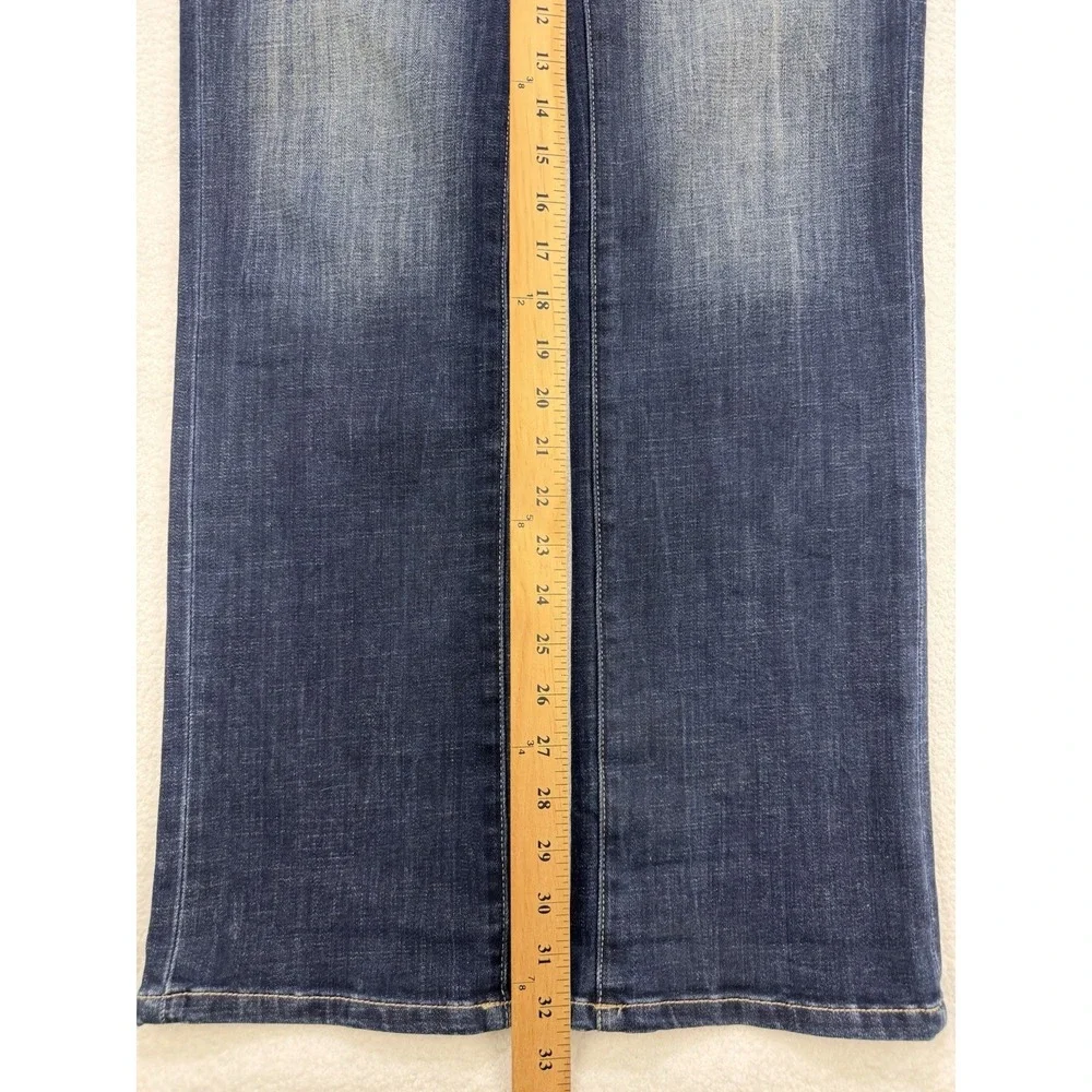 BKE Payton Jeans Women 36x32‎ Blue Universal Fit Mid Straight Whiskered Denim